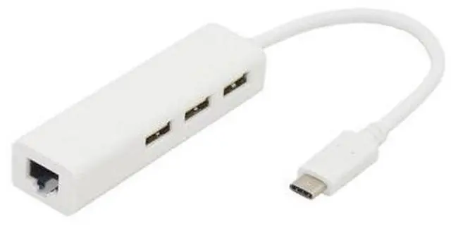 Main image of USB 3.1 Type C USB-C Multiple 3 Ports Hub with Ethernet Network LAN Adapter for Chromebook