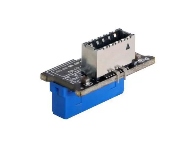 Alt view image 2 of 3 - Vertical USB 3.1 Front Panel Socket Key-A Type-E to USB 3.0 20Pin Header Male Extension Adapter for Motherboard