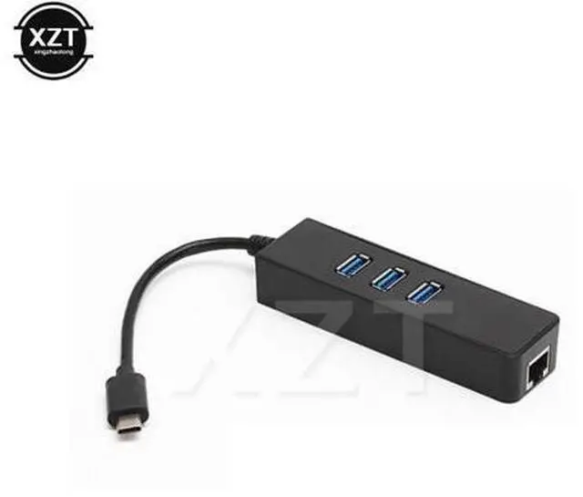 Main image of Multi Function USB Hub Hab USB-C Type-C to 3 ports USB 3.0 Hubs RJ45 External Lan Adapter for Macbook ChromeBook Network Card
