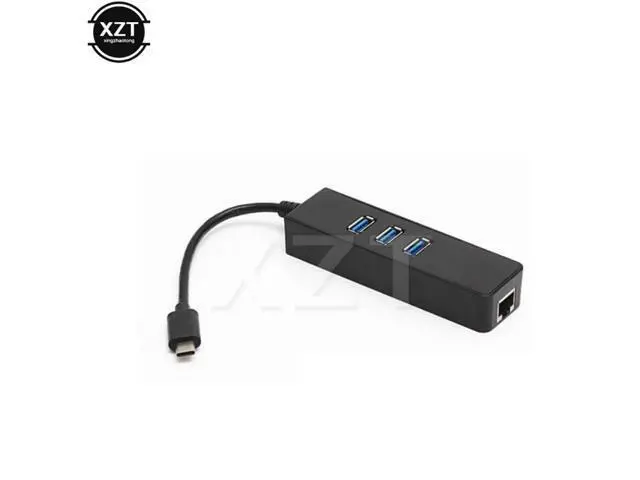 Alt view image 5 of 6 - Multi Function USB Hub Hab USB-C Type-C to 3 ports USB 3.0 Hubs RJ45 External Lan Adapter for Macbook ChromeBook Network Card
