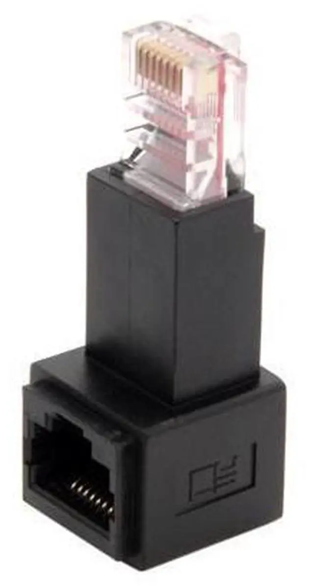 Alt view image 4 of 4 - CYDZ 90 Degree Up Angled 8P8C FTP STP UTP Cat 5e Male to Female Lan Ethernet Network Extension Adapter