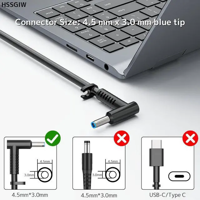 Alt view image 2 of 7 - 150W Laptop Charger for HP ZBook OMEN Victus Pavilion Blue Tip Power Supply | Stable Power | Smart Temperature Control | Wide Compatibility | Compact Design | Premium Components | 12-Month Warranty