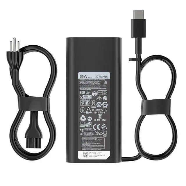 Main image of 65W USB Type C Laptop Charger Fit for Dell Latitude Inspiron XPS Chromebook | 65W/45W PD Fast Charging | Smart Temperature Control | Wide Compatibility | Compact Design | Multiple Protection