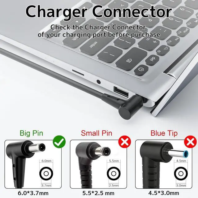 Alt view image 2 of 7 - 240W 20V 10A laptop Charger Fit for Asus Rog Zephyrus Duo 15 G14 GA402 G15 G16 M16 GU603; Vivobook Pro 15X 16X S15 S17 GX502; Flow X16 GV601 TUF A15 A17 F15 F16 F17 AC Adapter ADP-240EB B Power Supply