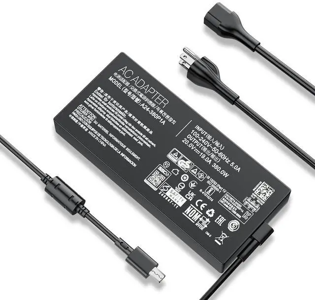 Alt view image 2 of 7 - 380W GaN Slim Laptop Charger Compatible with Asus ROG Strix G18 G815 G815LW G815LW-S9091W AC Adapter; ROG Strix Scar 16 18 G635 G635LW G835 G835LW G835LX ADP-380AB B A24-380P1A Power Supply Cord