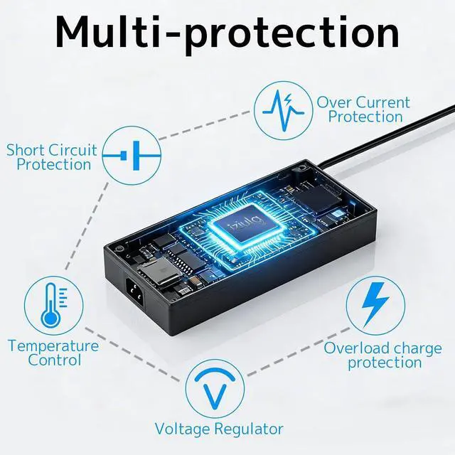 Alt view image 3 of 7 - 240W Charger Replacement for ASUS ROG Zephyrus ProArt TUF Power Supply Cord | Temperature control AC Adapter for Tuf A16 A18 A14 laptop ROG Zephyrus G14 G16 Flow Z13 ProArt PX13 P16 Rectangle Gaming w