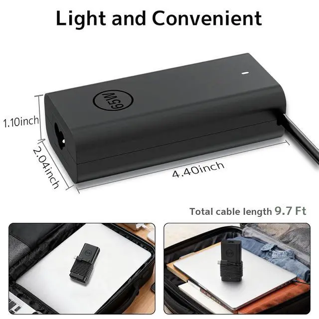 Alt view image 5 of 7 - 65W 45W USB Type C Laptop Charger Fit for Dell Latitude XPS 13 AC Adapter | Gen 5 Optimized Circuit, PD Fast Charging, Travel Power Cord For Latitude 3000 5000 e5440 7000 Chromebook 3100 Inspiron USBC
