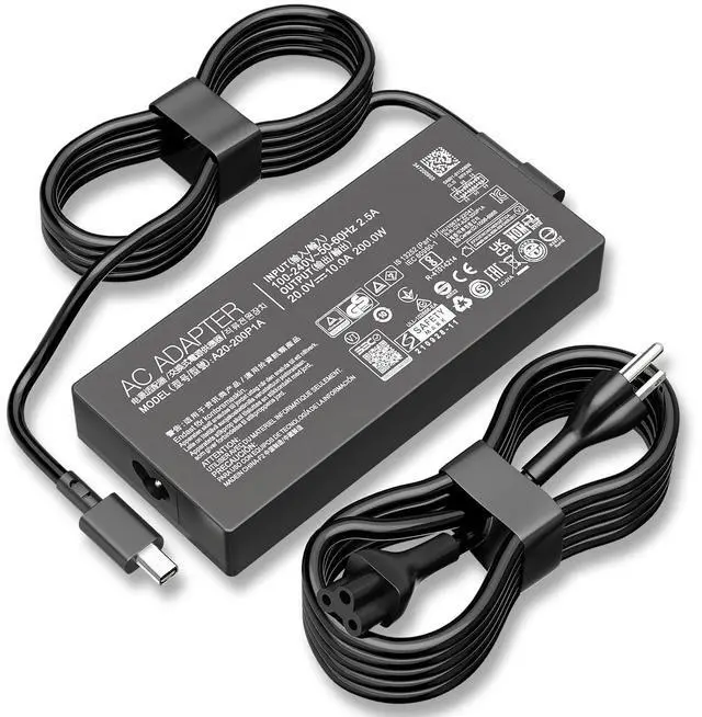 Main image of 200W Charger Compatible with ASUS ProArt P16 ROG Flow Z13 TUF Gaming Laptop | ProArt PX13 H7606, ROG Zephyrus G16 G14, Rectangle Conn, 20V 10A Fast & Stable High Power Supply Cord, AC Adapter ADP-200J