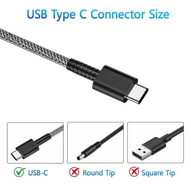 Alt view image 2 of 7 - 65W Type C Charger Fit for HP Envy Chromebook Spectre x360 Omnibook Laptop | New Slim, PD Fast Charging, Universal, Travel, 45W USB C AC Adapter For Elitebook Pavilion Elite x2 20V 3.25A Power Supply