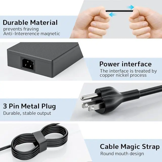 Alt view image 5 of 7 - 240W Charger Replacement for ASUS ROG Zephyrus ProArt TUF Power Supply Cord | Temperature control AC Adapter for Tuf A16 A18 A14 laptop ROG Zephyrus G14 G16 Flow Z13 ProArt PX13 P16 Rectangle Gaming w