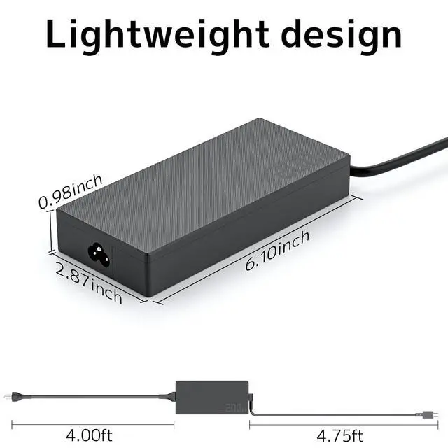 Alt view image 7 of 7 - 200W Charger Compatible with ASUS ProArt P16 ROG Flow Z13 TUF Gaming Laptop | ProArt PX13 H7606, ROG Zephyrus G16 G14, Rectangle Conn, 20V 10A Fast & Stable High Power Supply Cord, AC Adapter ADP-200J
