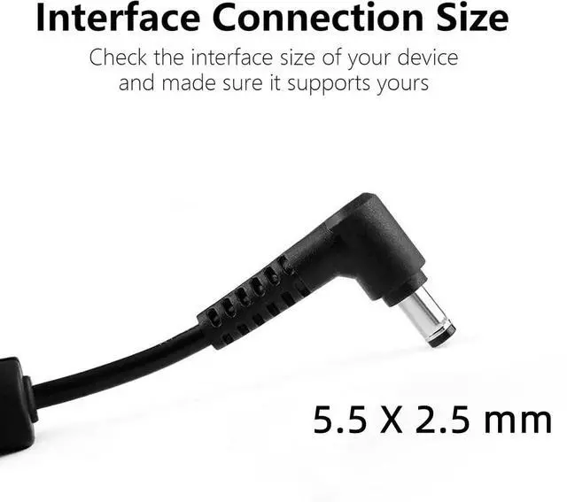 Alt view image 2 of 5 - 180W 19.5V 9.23A AC Adapter Charger Fit for MSI Gaming Laptop | Fit MSI GF63 GF65 GF75 GS65 GL66 GE62,ADP-180MB K 180W 19.5V 9.23A steady power, standard 5.5×2.5mm center pin DC connector