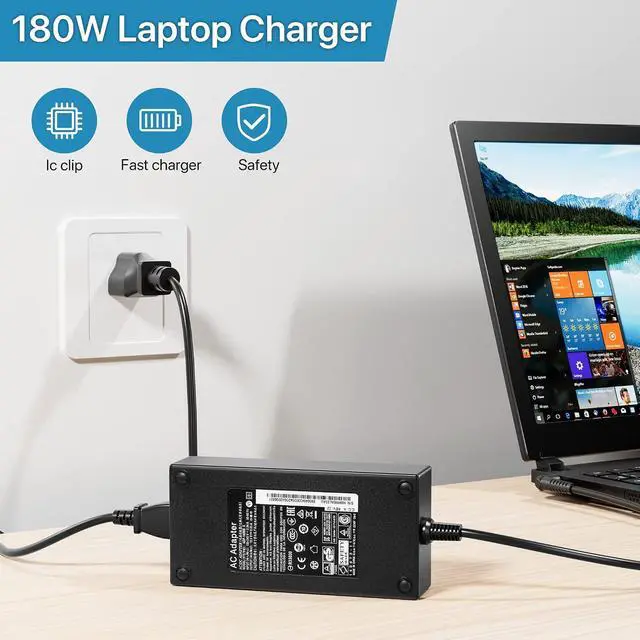Alt view image 6 of 6 - AC Adapter for MSI Gaming Laptop Charger 180W 150W 120W | Compatible MSI GF63 GF65 GF75 Thin Power Cord