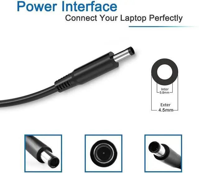 Alt view image 2 of 5 - 65W Charger Compatible with Inspiron 15 3520 3511 3530 3535 3501 3525 3000 3510 3540 3195 3520 5400 7590 3511 Laptop Power Supply Cord
