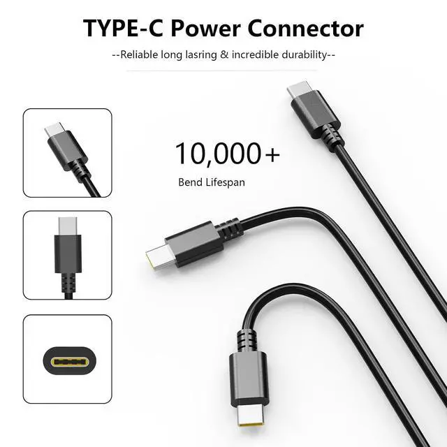 Alt view image 3 of 5 - 65W USB-C PD Charger for Dell Latitude XPS Inspiron 20V 3.25A Adapter | for Latitude 5420 5430 5520 7420 5400 7390 5320 XPS13 9310 9305 9300 9380 9370 9360 Inspiron 14/15 2-in-1 business notebooks