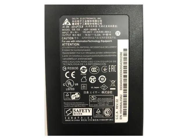 Alt view image 2 of 2 - Delta ADP-180MB K 19.5V 9.23A 180W 7.4x5.0mm A Pin in Center AC Adapter For MSI Laptop Power Supply Charger