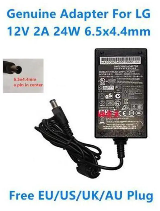 Main image of 12V 2A 24W ADS-24NP-12-1 12024G EAY60740801 Switching Adapter for LG W1943S E1940T E2040S E1940S W1930S Monitor Charger