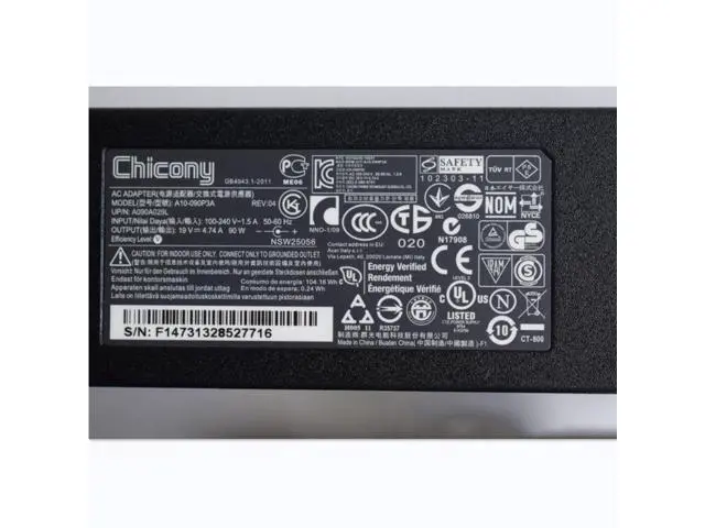 Alt view image 2 of 2 - 19V 4.74A 90W 5.5x1.7mm Chicony A10-090P3A ADP-90CD DB AC Adapter Charger For Acer ASPIRE V3-571G V5-573PG 4741G 4752G