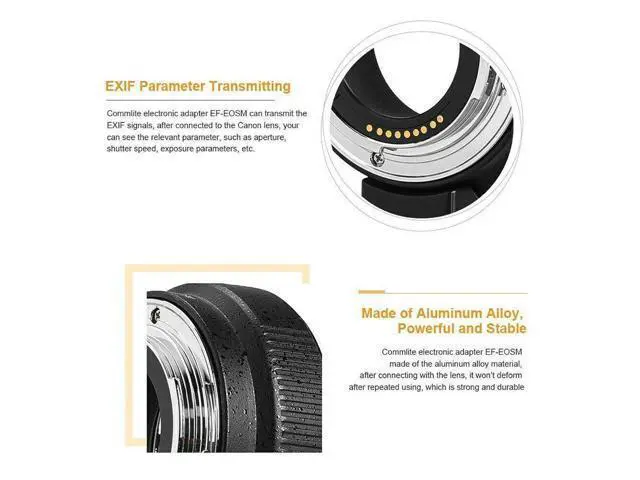 Alt view image 3 of 4 - Commlite AF Lens Mount Adapter for Canon EF to EOS M M10 100 200 5 50 6 Mark II