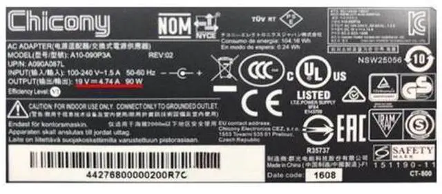 Alt view image 2 of 2 - Chicony A10-090P3A 19V 4.74A 90W 5.5x2.5mm AC Adapter For MSI PS42 A15-090P1A A16-090P1A Laptop Power Supply Charger