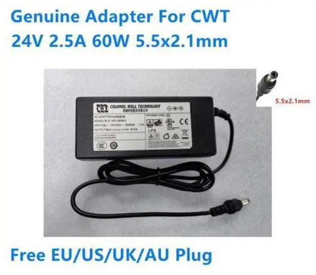 Main image of 24V 2.5A 60W 5.5x2.1mm KPL-060M-II KPL-060M-VI AC Adapter For CWT Power Supply Charger