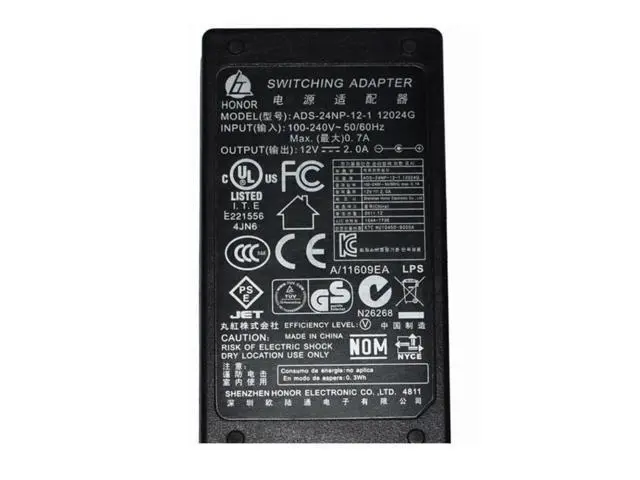 Alt view image 2 of 2 - HONOR ADS-24NP-12-1 12024G 12V 2A 24W AC Switching Adapter For 24W Power Supply Charger