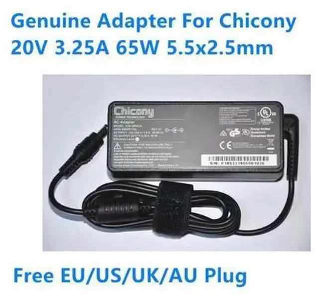 Main image of 20V 3.25A 65W 5.5x2.5mm Chicony A16-065N2A A065R133L Power Supply AC Adapter For Laptop Power Charger