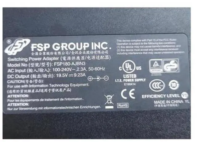 Alt view image 2 of 2 - 19.5V 9.23A 180W FSP FSP180-AJBN3 Power Supply AC Adapter For XNE15E19 MAG-15 EVOO EG-LP5-BK A15-180P1A Laptop Adapters