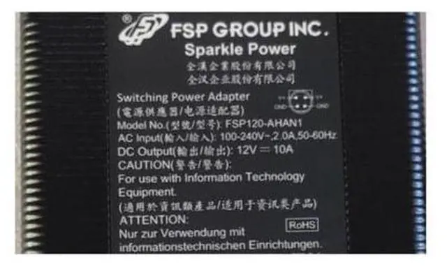 Alt view image 2 of 2 - FSP 12V 10A 120W 4pin FSP120-AHAN1 FSP120-AHAN2 Power Supply AC Adapter For Laptop Charger