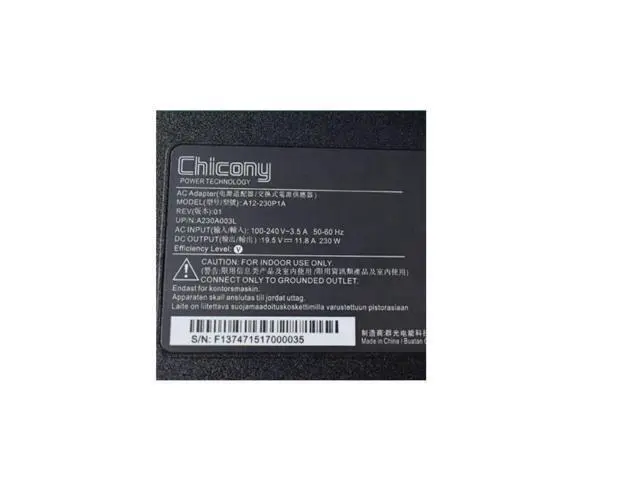 Alt view image 2 of 2 - A12-230P1A 19.5V 11.8A 230W AC Power Adapter Charger ADP-230EB T For MSI GT62VR 7RE GT75VR 6RE GT83VR 7RE Gaming Laptop