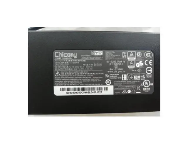 Alt view image 2 of 2 - Chicony 20V 11.5A 230W A17-230P1B A230A037P AC Adapter For MSI GP76 GE76 GE66 RAIDER 10SGS-201ES Gaming Laptop Charger