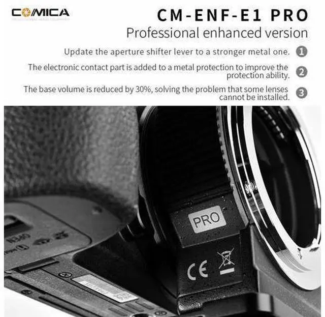 Alt view image 3 of 4 - Commlite Aluminum Auto Focus Lens Adapter AF for Nikon F To Sony E Alpha Camera
