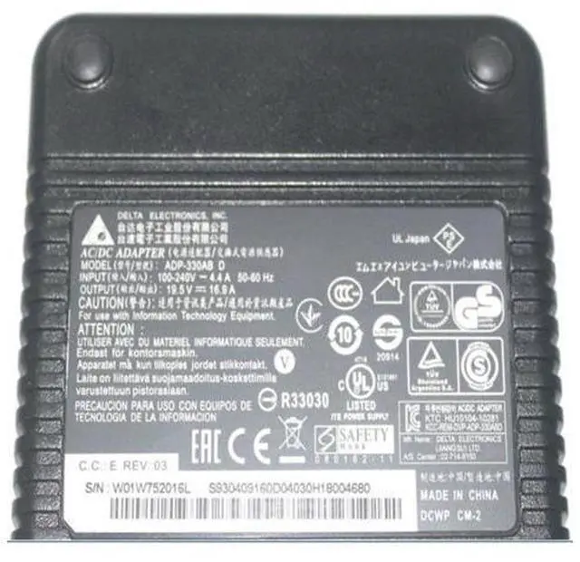 Alt view image 2 of 2 - 330W 19.5V 16.9A 5.5X2.5mm DELTA ADP-330AB D Laptop AC Power Adapter Charger For MSI X8ti Laptop Power Supply Charger