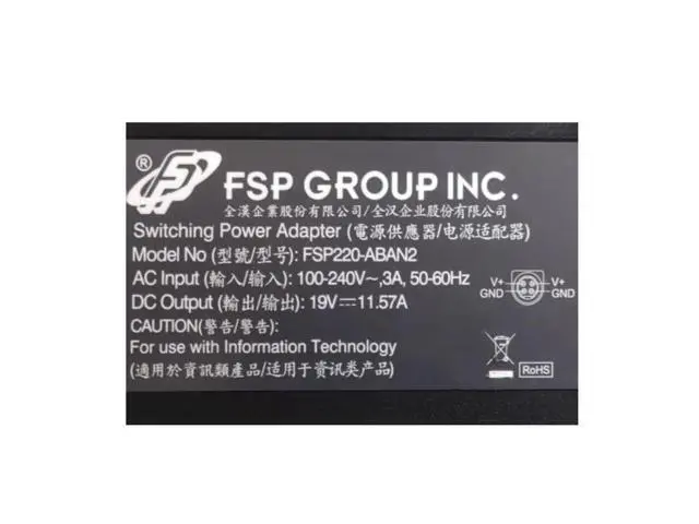 Alt view image 2 of 2 - FSP 19V 11.57A 220W FSP220-ABAN2 FSP220-ABAN1 Power Supply AC Adapter For PAR EVERSERV 7700 POS SYSTEM Laptop Charger