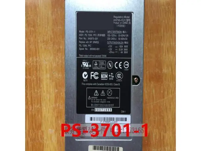 Alt view image 4 of 4 - Almost PSU For HP ML350G4 725W Power Supply PS-3701-1 345875-001 365063-001