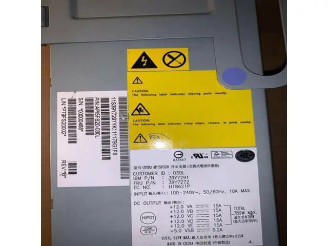 Alt view image 4 of 4 - 90% PSU For IBM Z PRO 9228 815W Switching Power Supply AP15FS20 API5FS20 39Y7272 39Y7291