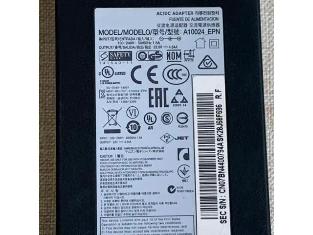 Alt view image 2 of 2 - 22V 4.54A 100W A10024_EPN AC Adapter For Samsung Monitor SE790C-4 S34E790C LS34E790 LS34E790CNS/EN Power Supply Charger