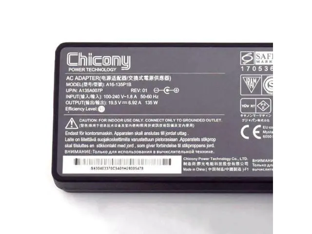 Alt view image 2 of 2 - Chicony A16-135P1B 19.5V 6.92A 135W 5.5x2.5mm Delta ADP-135KB T AC Adapter For MSI GS63 7RD STEALTH Power Supply Charger