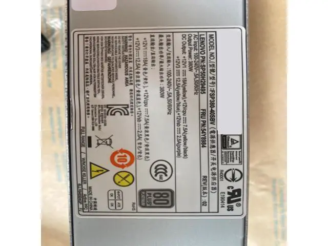 Alt view image 6 of 6 - PSU For FSP 80plus Platinum 10Pin 380W Power Supply FSP380-40SBV SP50H29495 54Y8984