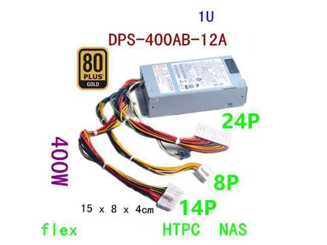 Alt view image 4 of 6 - Almost PSU For Delta 80plus Gold Flex Small 1U 24Pin+14Pin+8Pin 400W Switching Power Supply DPS-400AB-12A
