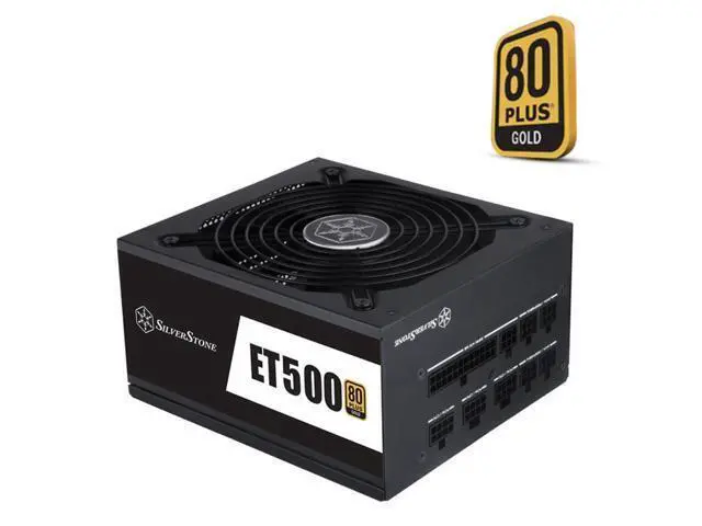 Alt view image 4 of 6 - PSU For SILVERSTONE ET500 Full Modular 80plus Gold Silent Fan 500W Power Supply ET500-MG