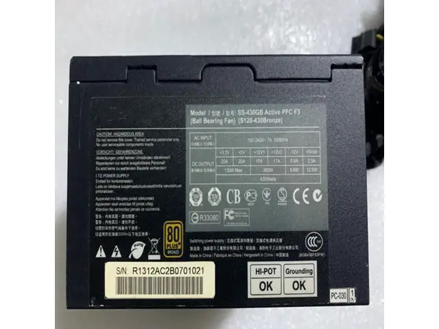 Alt view image 2 of 4 - 90% PSU For Seasonic 80plus Bronze 430W Switching Power Supply SS-430GB Active PFC F3 S12II-430Bronze