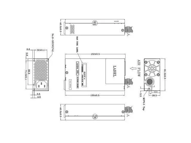 Alt view image 3 of 6 - PSU For IEI 1U 220W Power Supply ACE-A622B ACE-A622A ACE-A618A ACE-A615A ACE-A615B