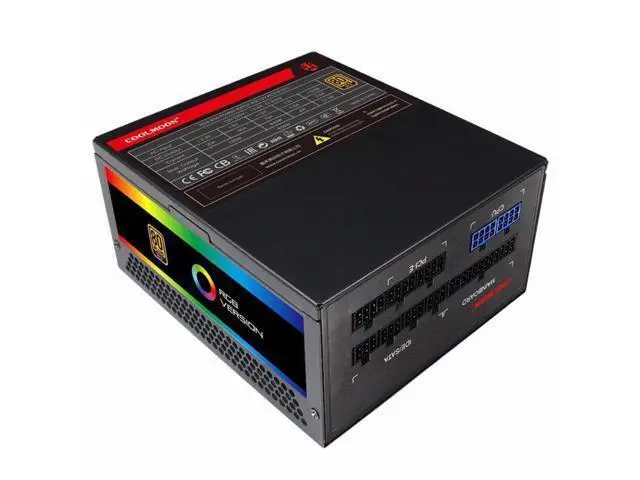 Alt view image 5 of 6 - PSU For COOLMOON Full Modular 80plus Gold PC Game Mute Power Supply RGB 750W