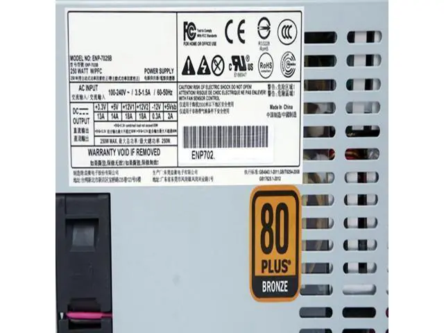 Alt view image 6 of 6 - PSU For Enhance 80plus Bronze Flex Small 1U 24Pin+12Pin 250W Switching Power Supply ENP-7025B