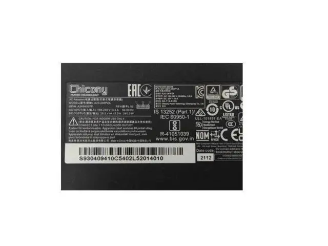 Alt view image 2 of 2 - Chicony A20-240P2A 20V 12A 240W USB A240A007P THIN AC Adapter For MSI GE76 GE66 Laptop Power Supply Charger