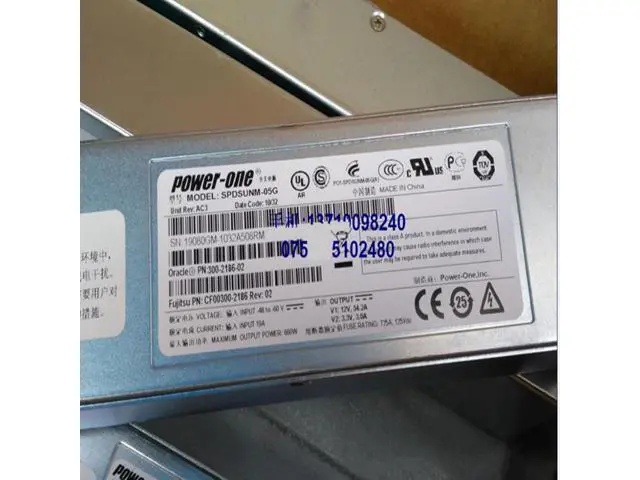 Alt view image 4 of 4 - Almost PSU For Sun Netra T5220 T5440 X4450 DC 660W Power Supply SPDSUNM-05G CF00300-2186 300-2186-02