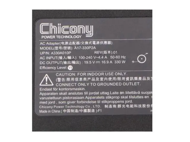 Alt view image 2 of 2 - 19.5V 16.9A 330W 7.4x5.0mm Chicony A17-330P2A Power Supply AC Adapter For A330A010P Laptop Charger