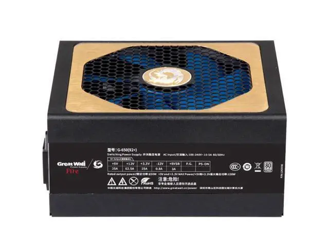 Alt view image 2 of 6 - PSU For Great Wall Fire Full Module 80plus Platinum 650W Power Supply G-650(92+)