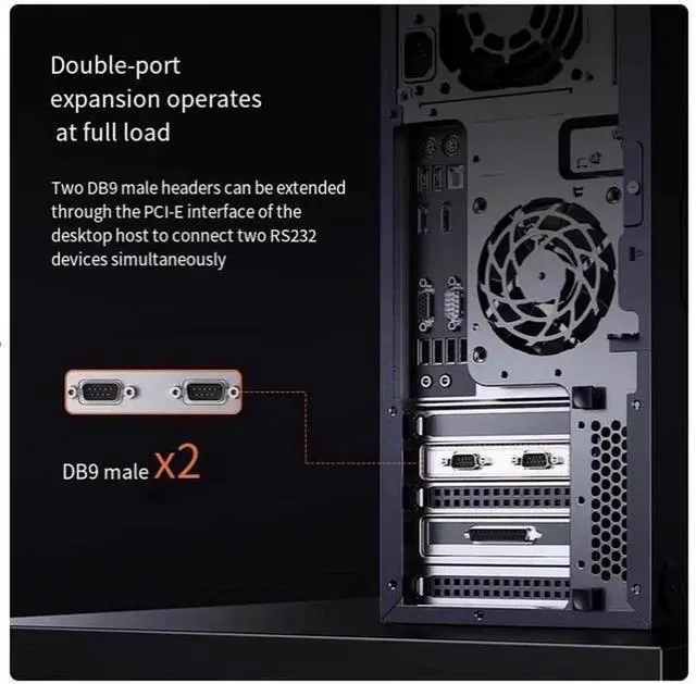 Alt view image 5 of 7 - PCIE-E to RS-232 serial port expansion card COM port desktop computer host adapter card 9-pin DB9 industrial control
